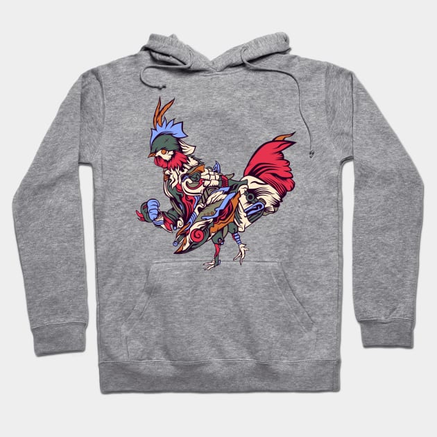 destroyer chicken vector illustration Hoodie by Mako Design 